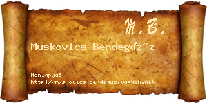 Muskovics Bendegúz névjegykártya
